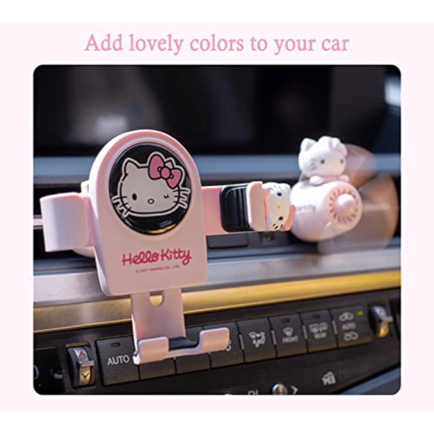 Cute Phone Mount For Car, Pink Cat Air Vent Clip Car Phone Holder Mount Fit For All Cell Phone, Pretty Car Accessories For Women And Girls