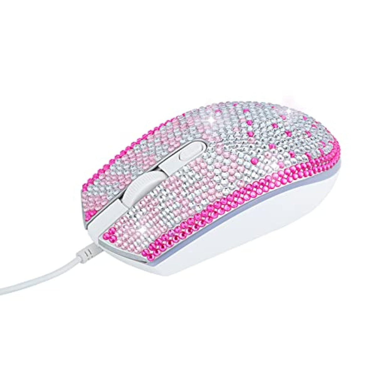 Bling Rhinestones Computer Wired Mouse,7 Colors Backlit Usb Mice For Computer Laptop Personalized Gift