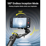 Phone Gimbal Stabilizer 3-Axis Smartphone Foldable Handheld Gimbal For Iphone With Focus Wheel Tiktok Youtube Vlog Stabilizer For Iphone16 15 14 13 12 Pro Max Android-Smart Xe