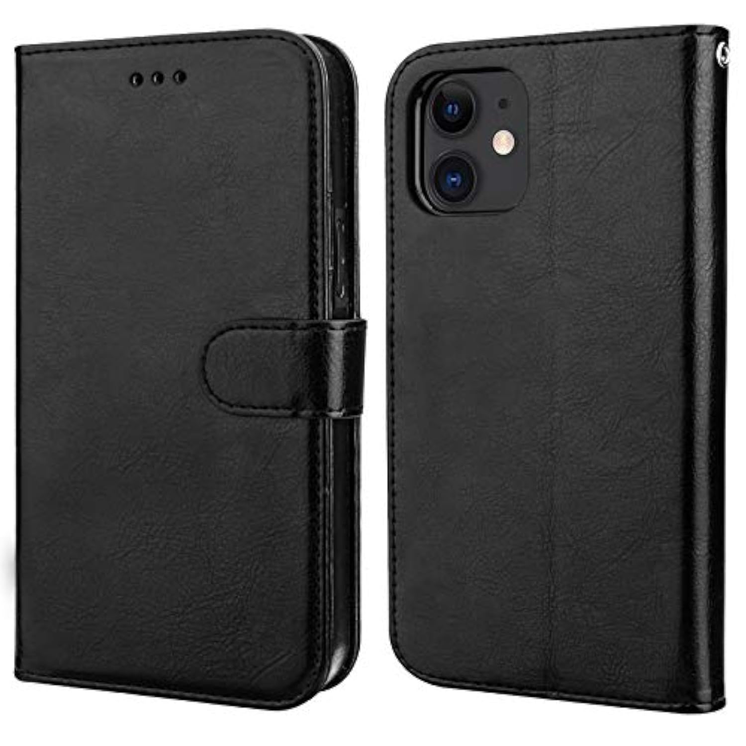 For Iphone 11 Wallet Case With Card Holder Pu Leather Magnetic Detachable Kickstand Shockproof Wrist Strap Removable Flip Cover For Iphone 11 6.1 Inch (Black)