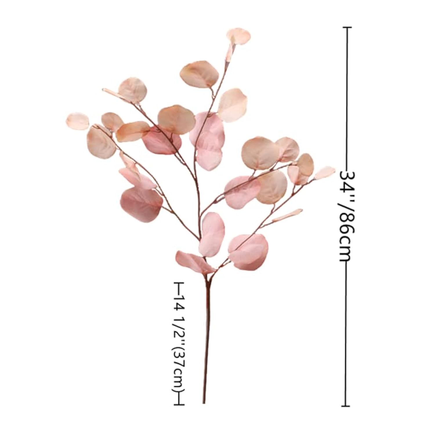 4 Pcs Fall Flowers Artificial For Decoration 34'' Faux Eucalyptus Stems Leaves Long Stem Eucalyptus Branches Fake Eucalyptus Silk Fall Leaves For Home Wedding Festival Party Decor (Pink)