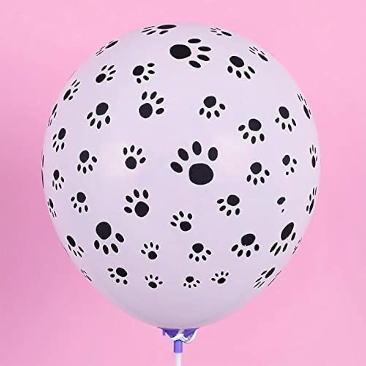 Paw Prints-A-Round Biodegradable Latex Balloons, White With Black Paw Prints All-Around, 11-Inch (12-Units)