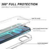 Clear Case For Iphone 12 Pro Max (Only) 6.7-Inch, [Built-In Screen Protector] Full Body Protective Shockproof Bumper Rugged Phone Cover For Iphone 12 Pro Max -(Clear)