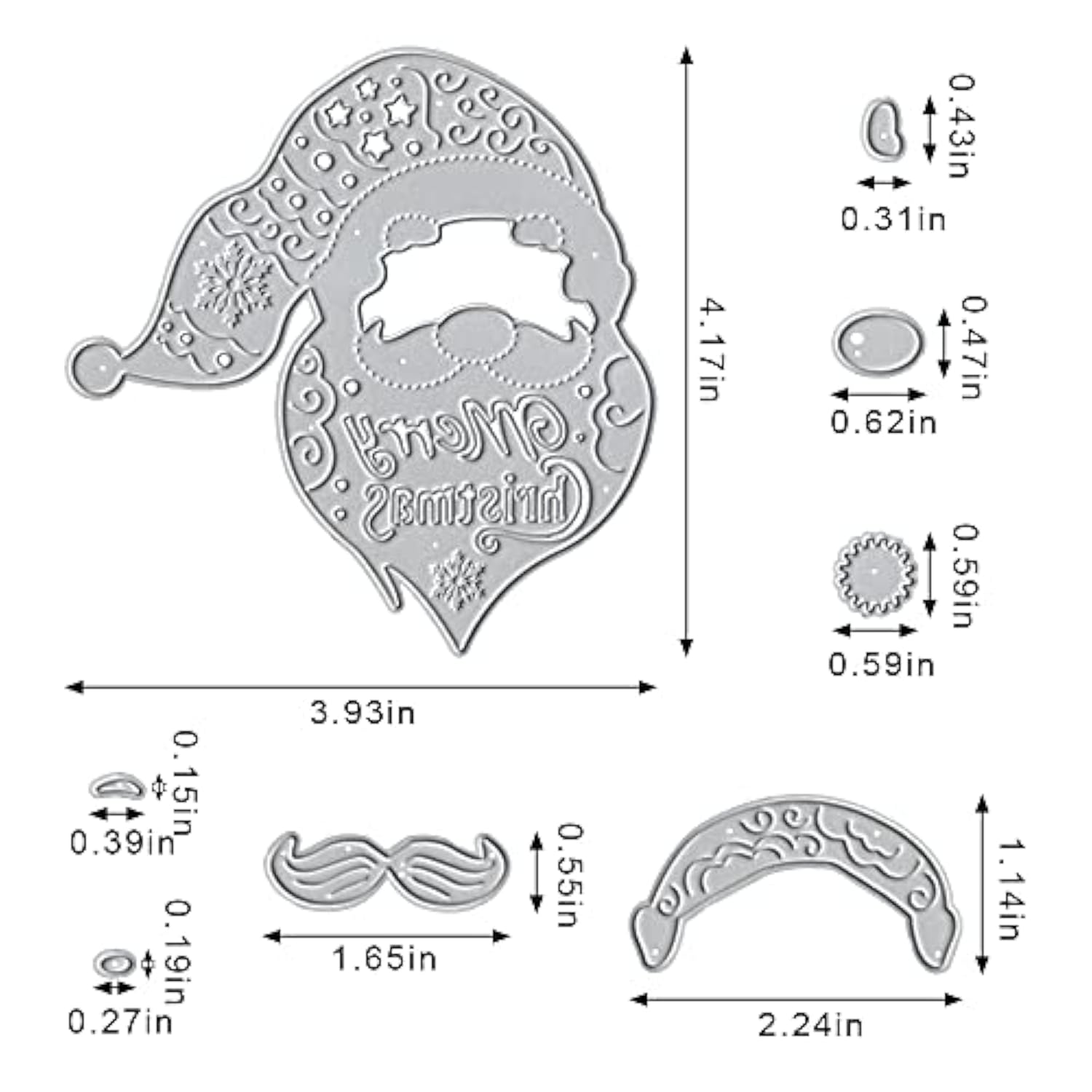 Christmas Santa Claus Metal Cutting Dies For Card Making Supplies, Christmas Santa Claus Die Cuts Embossing Stencil Template Tool For Diy Scrapbooking Paper Card Photo Album Craft Decoration
