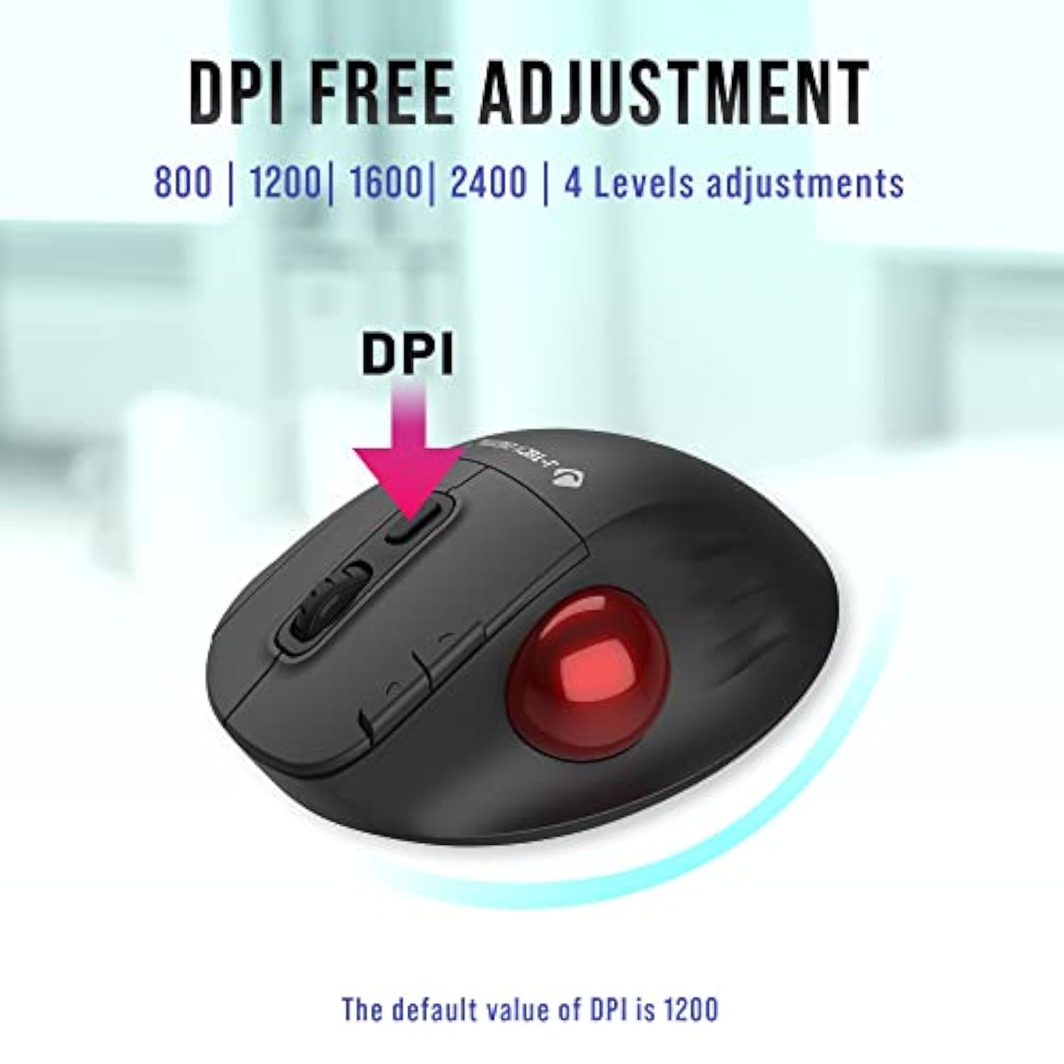 Wireless Trackball Ergonomic Mouse W/Free & Easy Thumb Control | Dpi Adjustment, Precision Tracking, Multi-System Compatibility With Pc, Laptop, Windows, Mac [V728]