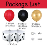 Casino Theme Balloon Garland Kit: Red, Black & Gold Party Decorations