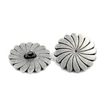 10 Pieces Rotating Flower Metal Shank Buttons. 25Mm (1 Inch) (Antique