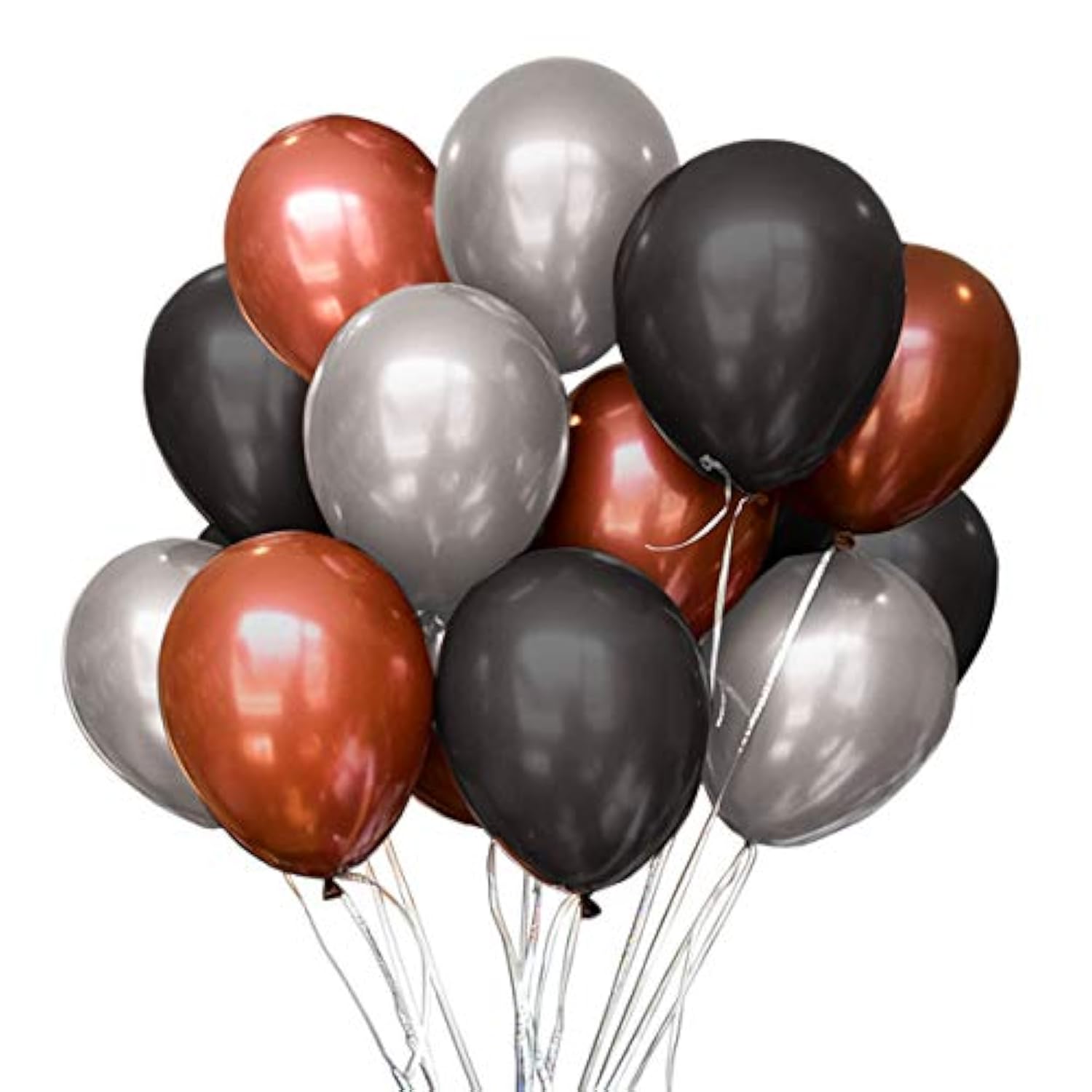 60Pcs The Office Balloons Brown, Black & Silver for Office Theme Birthday Decor