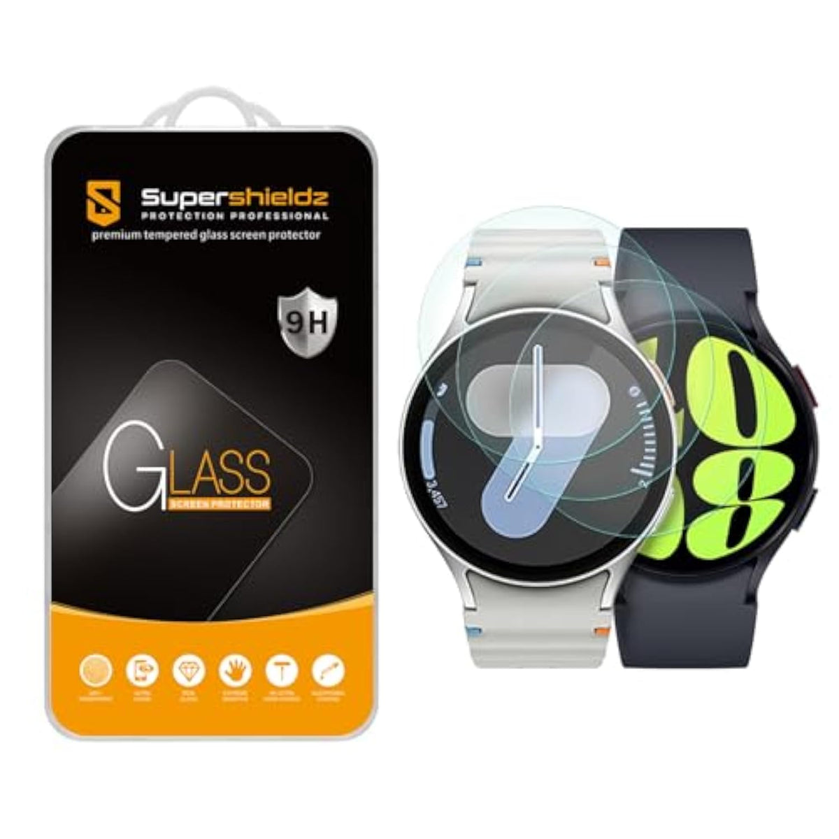 (3 Pack) Designed For Samsung Galaxy Watch 7, 6, 5, 4 (44Mm) Tempered Glass Screen Protector, Anti Scratch, Bubble Free