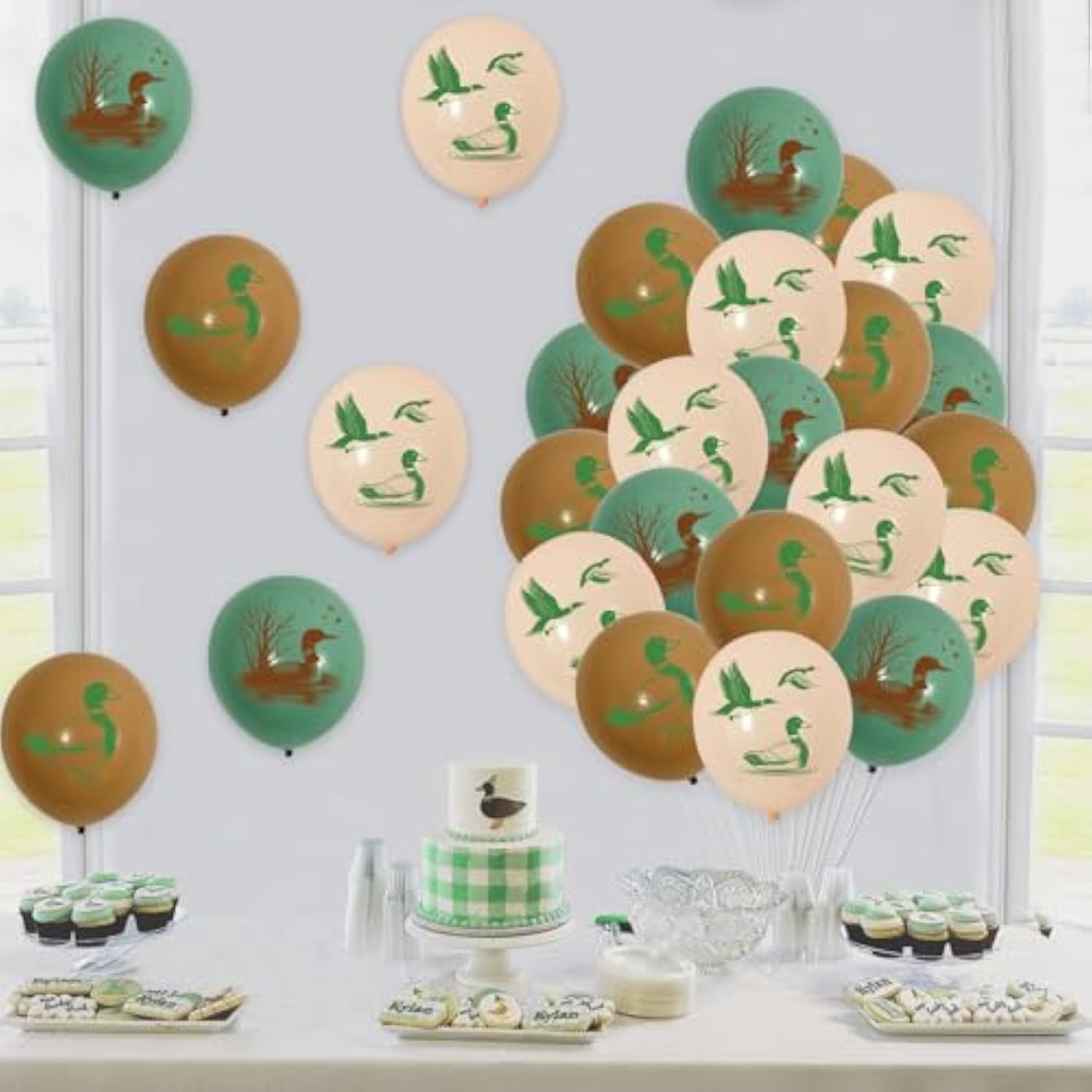 Duck Hunting Party Decorations, 36Pcs Mallard Duck Balloons 12 Inch For Birthday Baby Shower Decorations Party Supplies