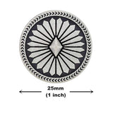 10 Pieces Diamond Flower Metal Shank Buttons. 25Mm (1 Inch) (Antique S