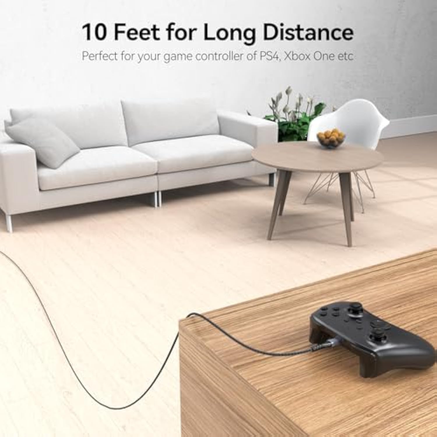 Usb To Micro Usb Cable 10 Ft Long 480Mbps Data Transfer & 12W Charging, Microusb 2.0 Charger Cord 10Ft For Ps4 Old Kindle Android Phones Raspberry Pi 3 And More