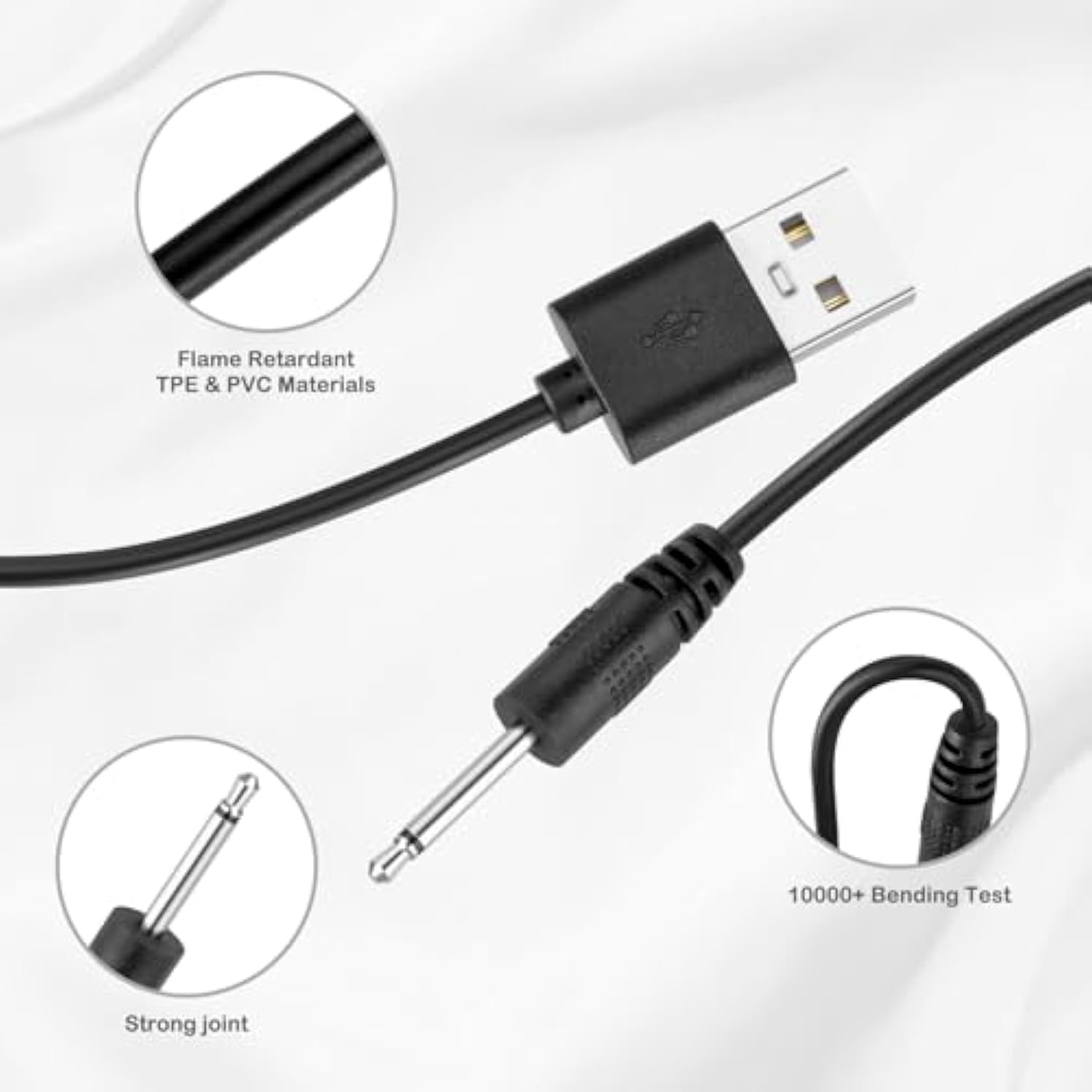 Vibrating Massager Charger With Dc 2.5Mm Fast Charging Cable Replacement Cord Set, For Lovesense, Beauty Instrument Wan