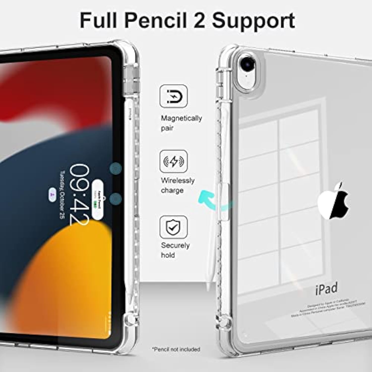 For Ipad Air 5Th Generation Case 2022 With Pencil Holder, Air 4Th Generation C