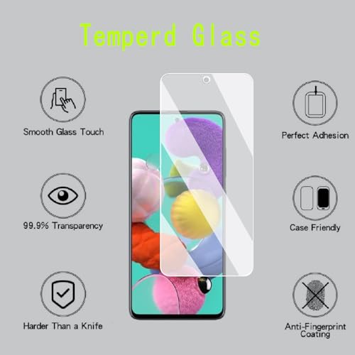 [4 Pack] Screen Protector Compatible with  Galaxy A51 5G,Scratch Resistant,Easy-Install,Bubble Free,Anti-Fingerprint,Tempered Glass Compatible