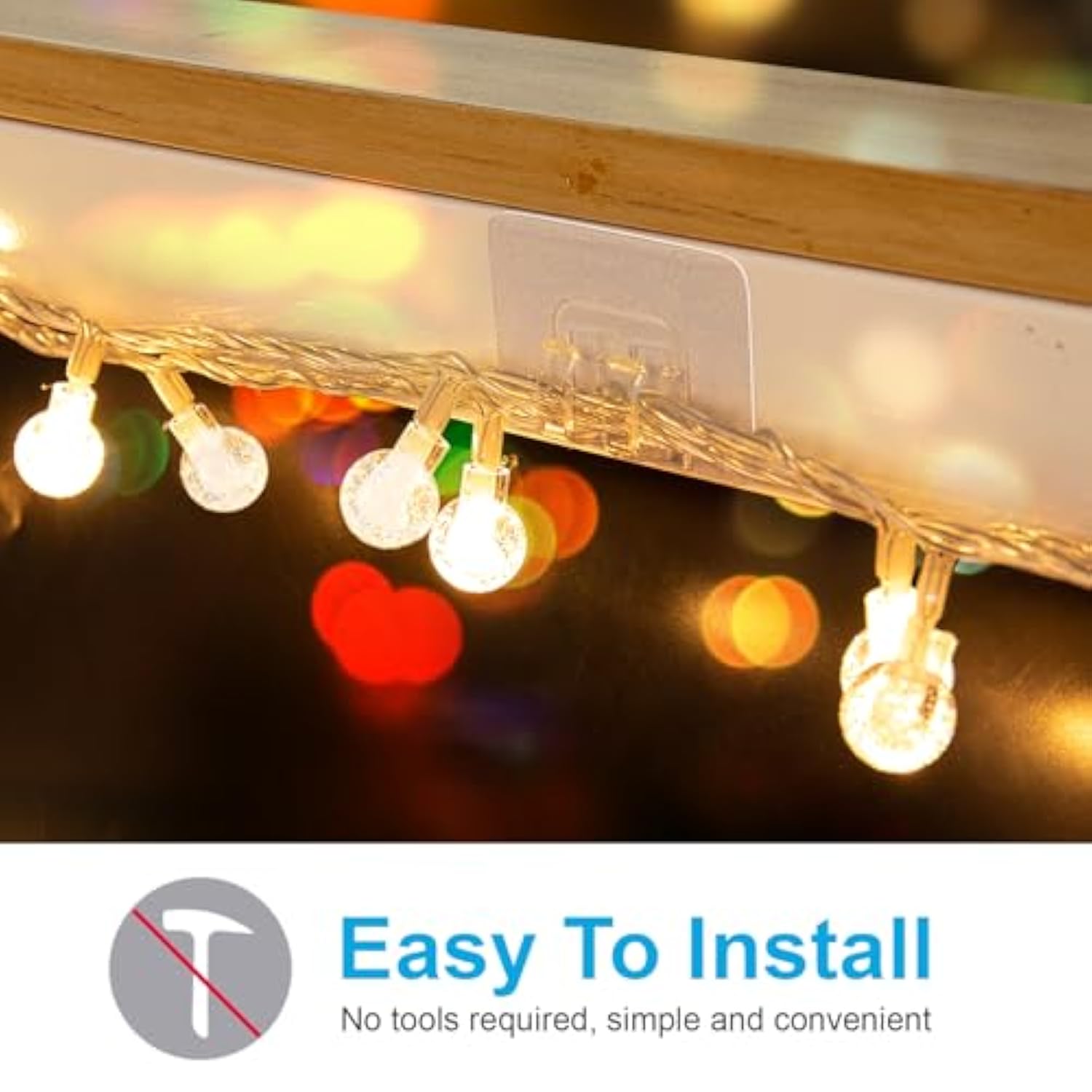 24 Pcs Christmas Light Clips, Adhesive Hooks For Outdoor String Lights, Heavy Duty Cable Clips With Waterproof Adhesive Strips, Uv-Resistant Wall Wire Cord Holder For Porch Patio Decor