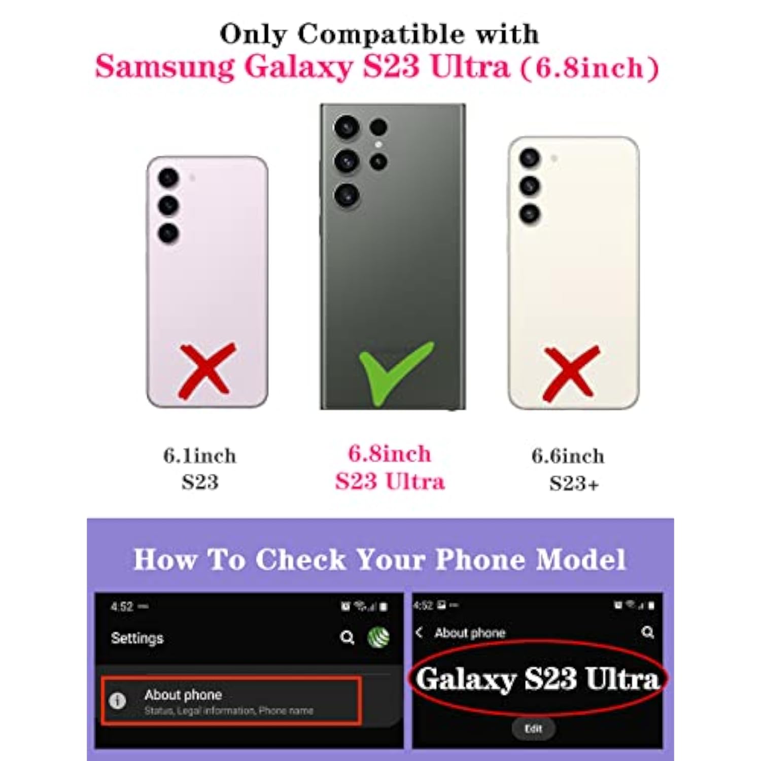 (2In1 For Samsung Galaxy S23 Ultra Case Black Butterfly For Women Girls Girly Phone Cover Cute Butterflies Design With Slide Camera Cover+Ring Holder Fashion Cases For S23 Ultra 5G 2023 6.8''