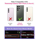 (2In1 For Samsung Galaxy S23 Ultra Case Black Butterfly For Women Girls Girly Phone Cover Cute Butterflies Design With Slide Camera Cover+Ring Holder Fashion Cases For S23 Ultra 5G 2023 6.8''