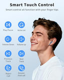 Wireless Earbuds, Bluetooth 5.4 Headphones with 50H Playback, Deep Bass Stereo Ear Buds Clear Calls with LED Power Display, IPX7 Waterproof, in-Ear