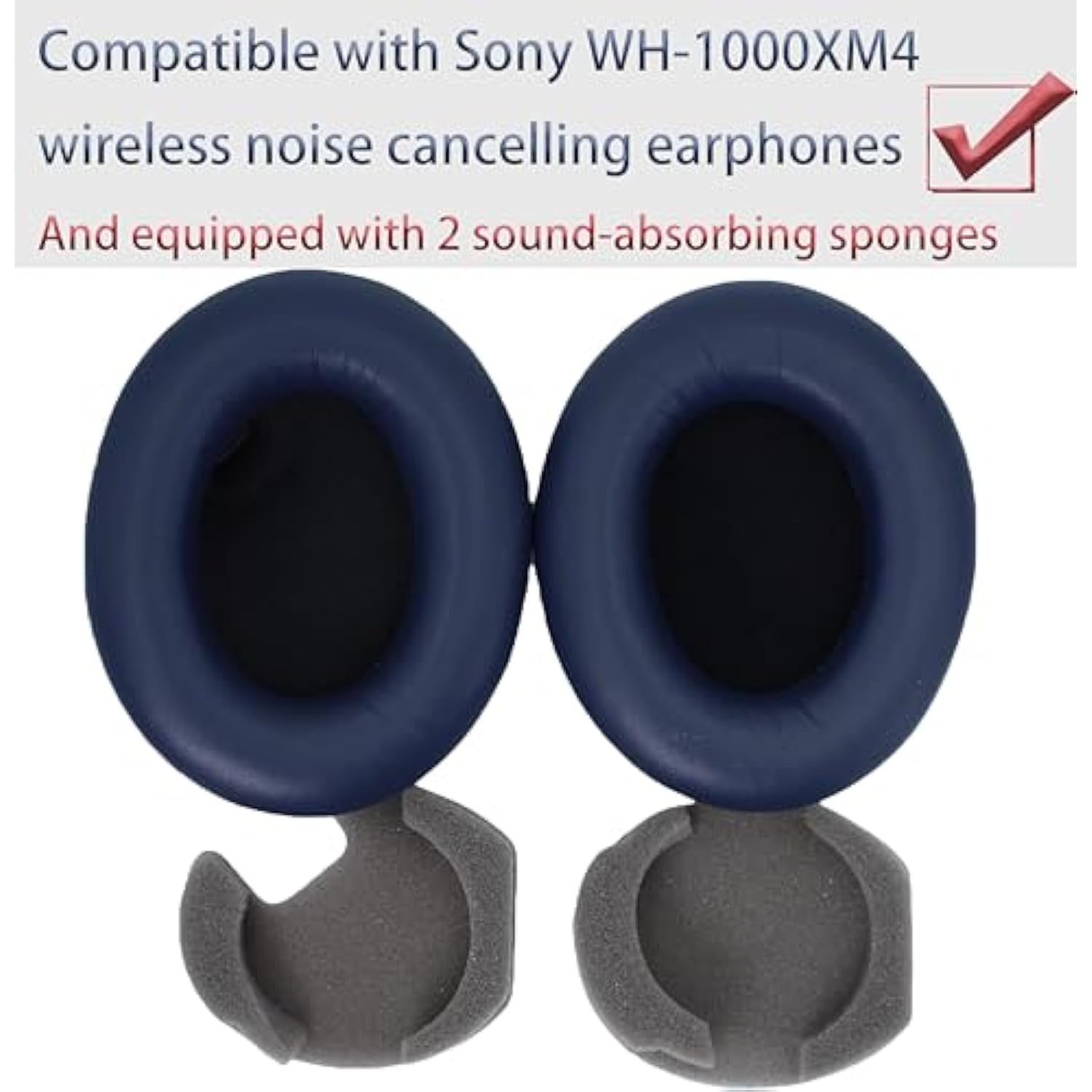 Replacement Ear Pads Compatible With Sony Wh-1000Xm4 Wireless Noise-Canceling Headphones, Earpads Cushions With Soft Protein Leather And Memory Foam (Blue)