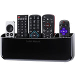 Hole-Free Remote Holder – Eliminates The Need To Drill Holes In Your Wall (Premium Black Remote Control Holder For 5 Or 6 Remotes)