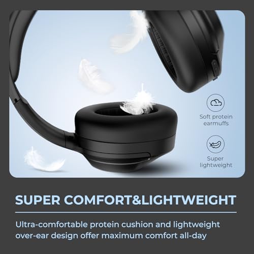 E11-A Active Noise Cancelling Headphones Wireless Bluetooth Headphones with Rich Bass, Wireless Headphones with Clear Calls, Bluetooth 5.0, 30 Hours