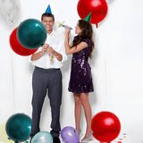 8-Piece 22-Inch Red and Dark Green Metallic Balloons for Holiday and Party Decor