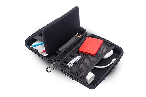 Small Cable Organizer Travel Case, Bag Organizer For Phone Charging Cords, Hdmi Cables, And More, Black