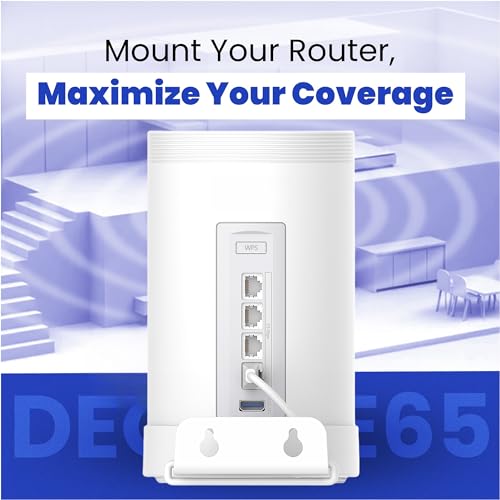 Wall Mount For Tp-Link Deco Be63/ Be65/Be67/Be68/Be10000/Be11000/Be14000 Mesh Wi-Fi 7 System, Saving Space Aluminum Alloy Wall Hanging Bracket Holder With Cable Storage Rack (White-3Pack)