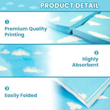 40Pcs Blue Sky Clouds Napkins - Folded 6.5 X 6.5 Inches Luncheon Napkins Disposable Paper Napkins Party Supplies For Kids Cartoon Story Theme Birthday Kids Baby Shower Outdoor Camping