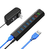 Usb Hub, 8 Ports High Speed Usb 3.0 Hub Splitter With 36W Power Adapter, 3.3Ft