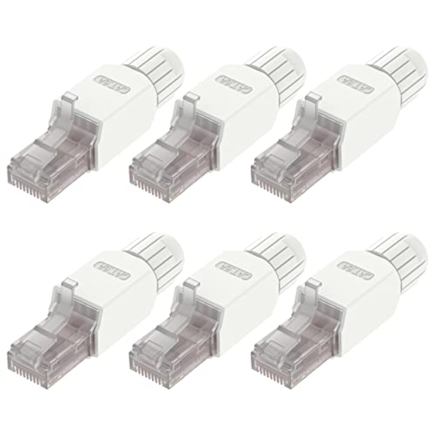 Tool-Free Rj45 Connector, Cat6A Field Termination Plug, Gold Plated Modular Pl