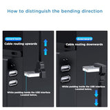 2Pcs Usb Extension Cable Flat 90 Degree Rightangle Male To Female Usb2.0 Cable