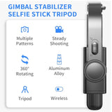 Gimbal Stabilizer For Smartphone ?With Retractable Selfie Stick And Tripod?1-Axis Multifunction Remote 360°Automatic Rotation? Auto Balance For Iphone/Android