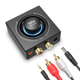 B06T3 Bluetooth 6.0 Receiver for Home Stereo, Knob Volume Control, RCA & 3.5mm AUX Jack, Wireless Audio Adapter for Old Speakers, Wired Speakers,