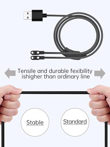 Charging Cable for ITHUGE AI Smart Glasses, Magnetic USB Flexible One to Two Double-Ended Charging Cable Accessories with Type-C to USB Adapter(with