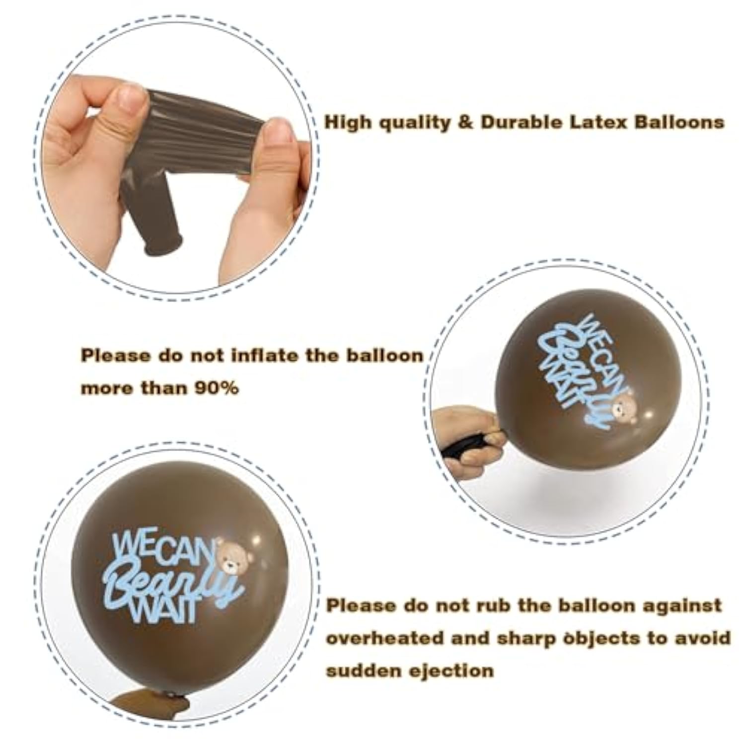 24Pcs Bear Balloons For We Can Beary Wait Baby Shower Decorations 12Inch Balloons For Bear Baby Shower Birthday Party Decorations