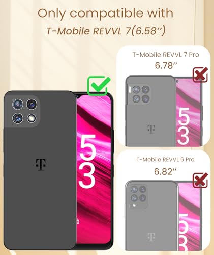 For T-Mobile Revvl 7 5G Case With 2X Screen Protector, 360° Rotatable Ring Holder Magnetic Kickstand,Plated Gold Edge Slim Soft Tpu Protective Cover For T-Mobile Revvl 7 Black