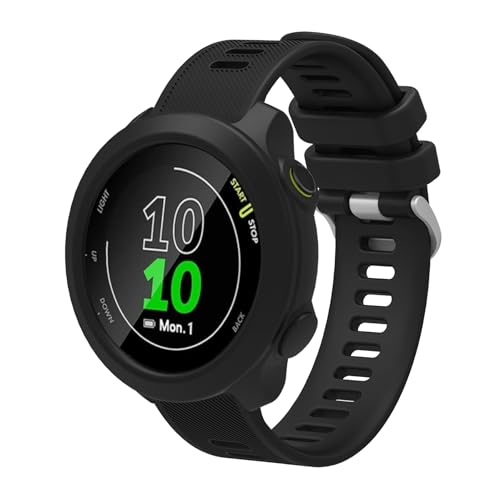 3 Pack Watch Cover Compatible with Garmin Forerunner 55 Silicone Protective Case Shell Smartwatch Accessories (Black)