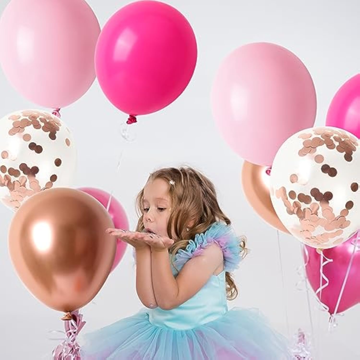 65 Pcs 12 Inches Red And Gold Balloon, Burgundy Party Balloons, Metall