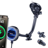 For Magsafe Car Charger, Magnetic Wireless Car Charger Compatible With Iphone 16 15 14 13 12 Series, 15W Fast Charging Car Phone Mount For Windshield Dashboard Air Vent [With Qc 3.0 Adaptor]