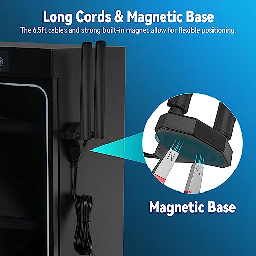 Wifi 6E Tri-Band Antenna 6Ghz 5Ghz 2.4Ghz Gaming Wifi Antenna Magnetic Base With 6.5Ft Extension Cable For Pc Desktop Computer Pcie Wifi 6E Card, Router