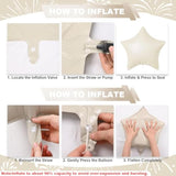 40 Inch Cream White 2026 Balloons with 18 Inch Star for Party Decor
