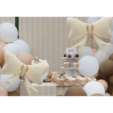 3 Pcs Macaron White Bow Balloons for Girl Birthday and Baby Shower Decor