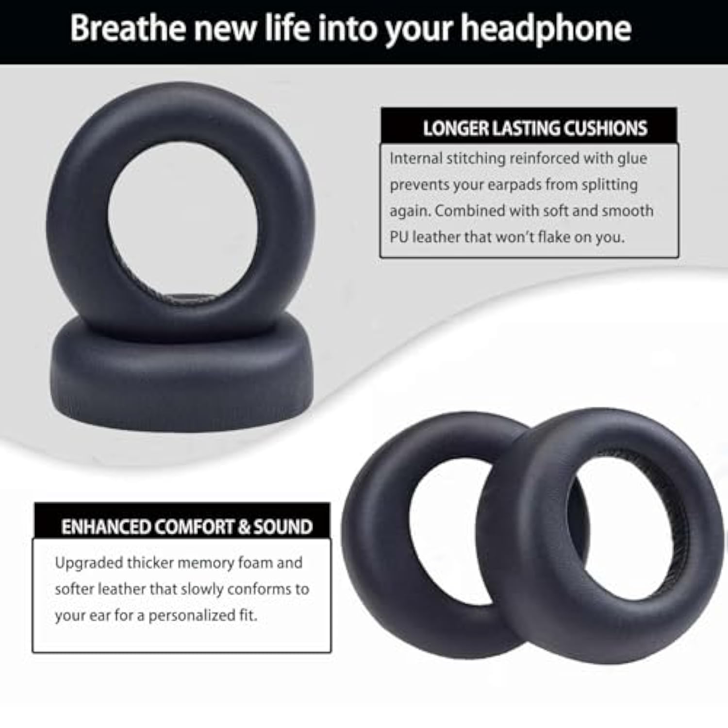 Ps5 Replacement Ear Pads Cushions For Sony Playstation 5 Pulse 3D Ps5 Wireless Headset,Earpad Ear Pads Cushions With Soft Protein Leather,Memory Foam Repair Parts Black