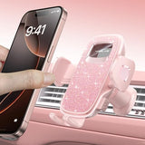2025 Upgraded Phone Holders for Your Car with New Metal Hook Clip, Handy Air Vent Cell Phone Car Mount for iPhone [One Hand Operation], Universal Car