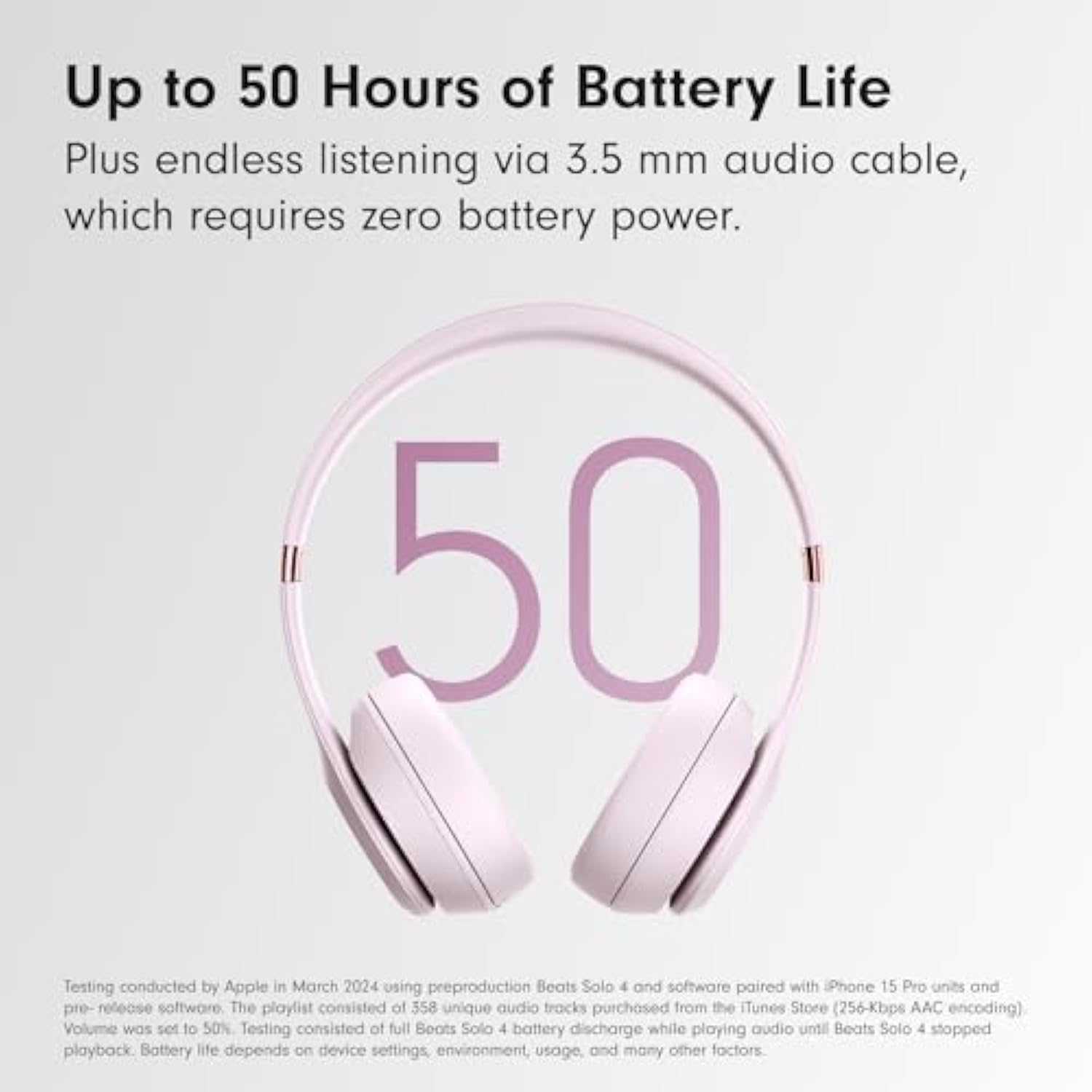 Wireless Bluetooth On-Ear Headphones, 50H Battery, Apple/Android, Pink