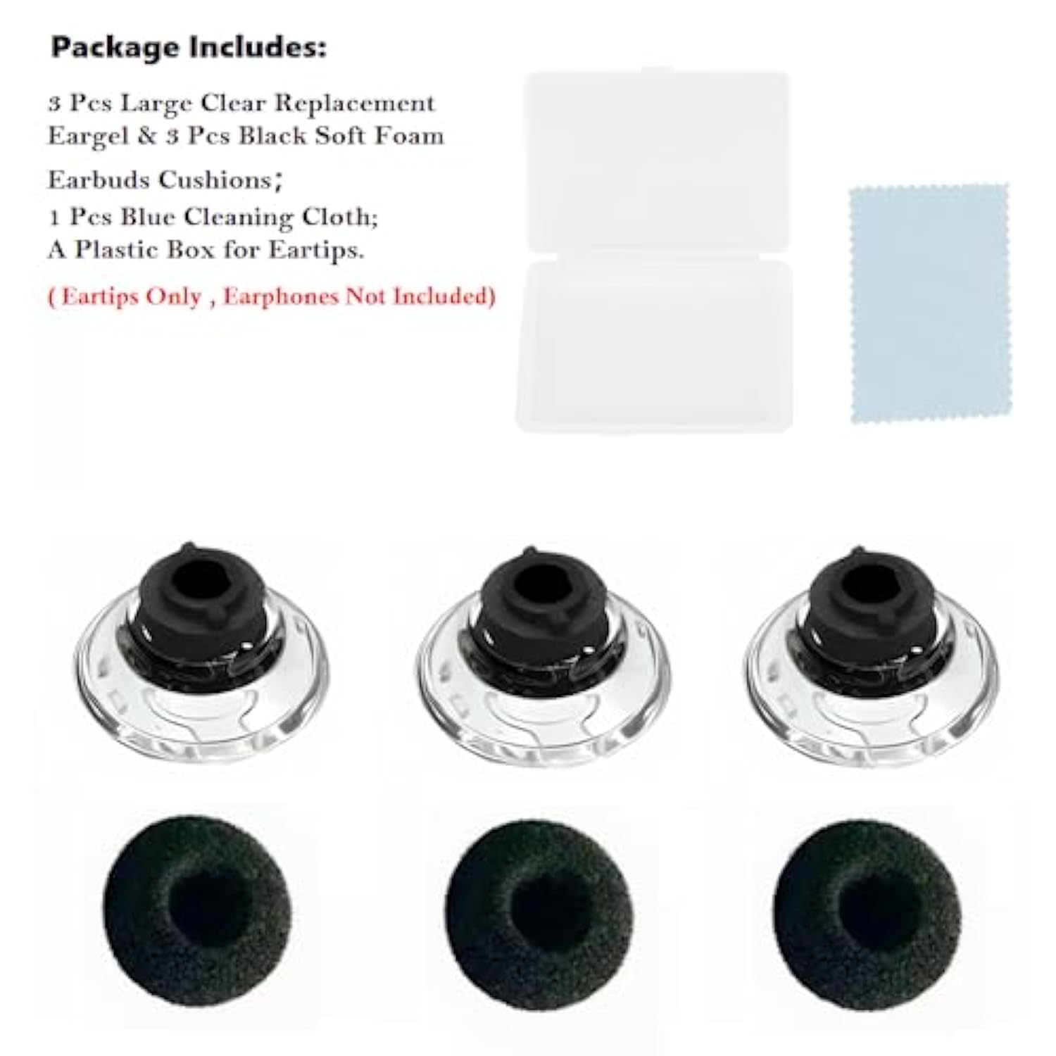3 Pcs Ear Bud Covers?Soft Replacement Earbud Tips Comfort?Silicone Earbud Tips With Foam Cushion?Large Earbud Replacement Tips?Ear Tips Compatible With Plantronics Voyager Legend Headset