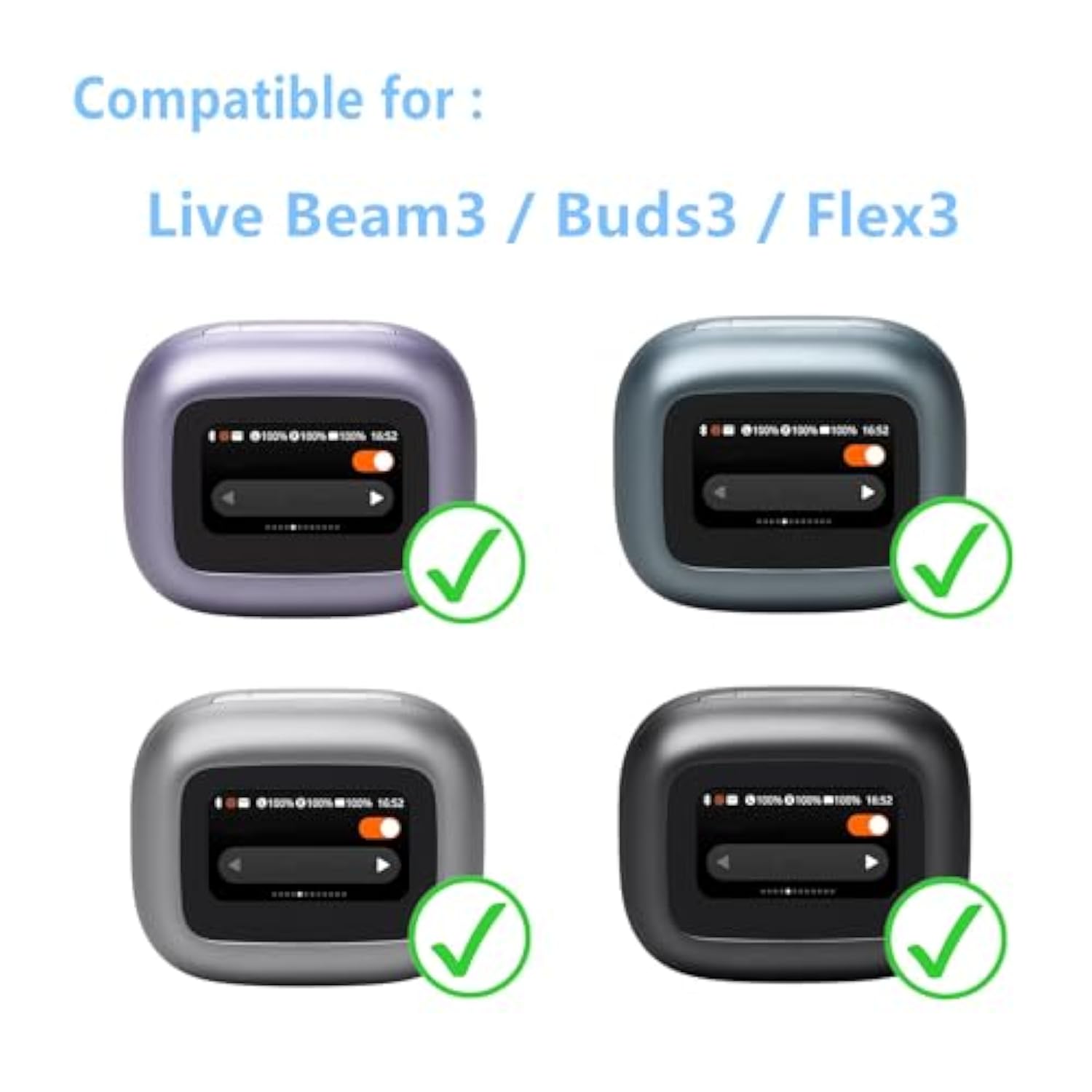 Screen Protector Compatible For Jbl Live Beam 3, Buds 3, Flex 3 (6 Pack) Hd Pet Film, For Earbuds Charging Case Screen