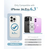 For Iphone 16 Pro Case, Compatible With Magsafe, Built-In 9H Tempered Screen Protector And Camera Protection, Full Body Shockproof Plating Phone Case For 16 Pro 6.3", Silver